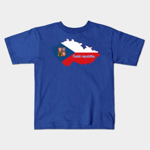 Czech republic flag & map Kids T-Shirt by Travellers